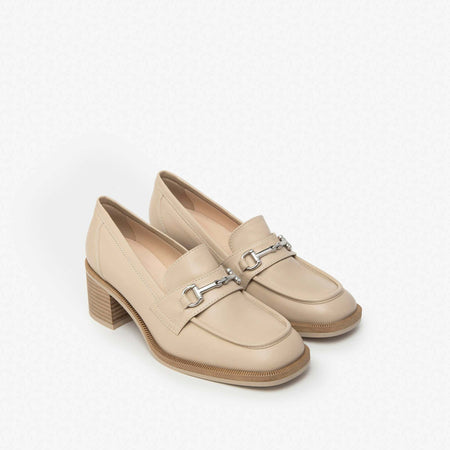 Nerogiardini Mocassino Donna In Pelle Con Tacco Quadrato 5cm E409610d4