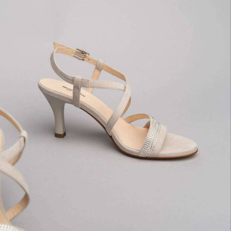 NeroGiardini Sandali Donna listini Incrociati Sandalo in Camoscio Estivo Made in Italy Tacco a Stiletto di 7.5 cm Estate