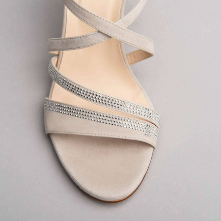 NeroGiardini Sandali Donna listini Incrociati Sandalo in Camoscio Estivo Made in Italy Tacco a Stiletto di 7.5 cm Estate