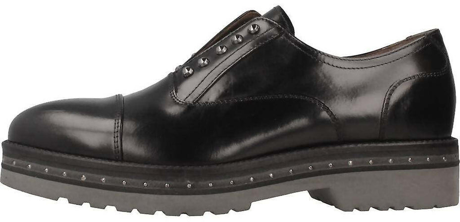 Nerogiardini Scarpe Donna Oxford Derby Nere Suola in Gomma Scarpa Donna 100% Pelle Fashion Casual Cod.A806561d/100 Nero in 100% Pelle Made in Italy