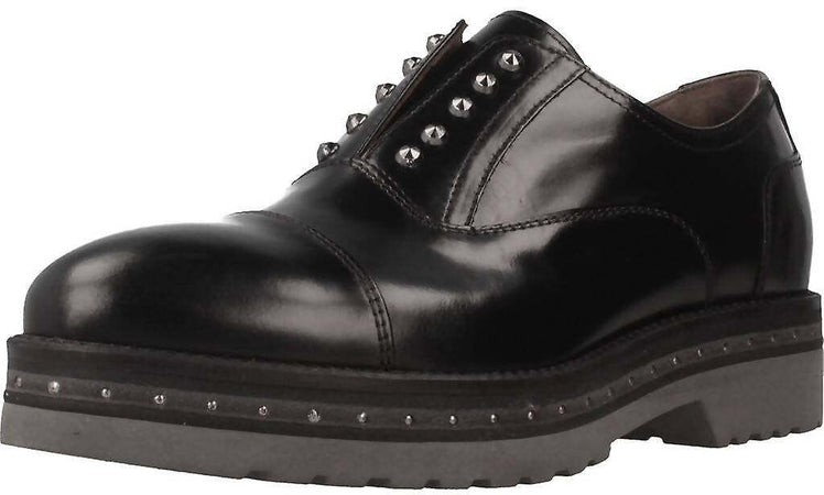 Nerogiardini Scarpe Donna Oxford Derby Nere Suola in Gomma Scarpa Donna 100% Pelle Fashion Casual Cod.A806561d/100 Nero in 100% Pelle Made in Italy
