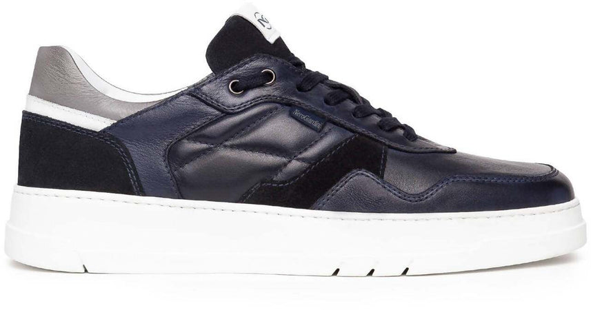 Nerogiardini Sneakers Uomo Blu In Pelle Suola Bianca Scarpa Lacci Suola in Gomma Autunno Inverno 2022/2023 I202591U