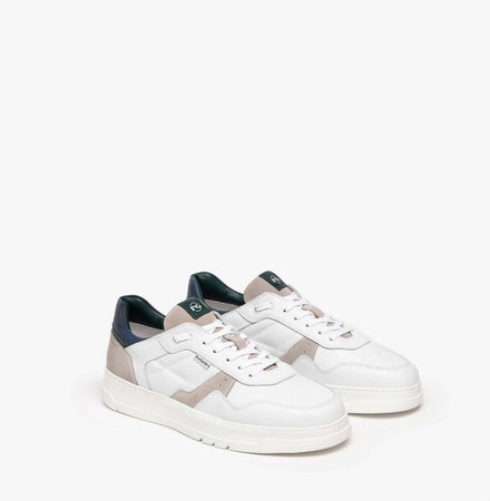 Nerogiardini Sneakers Uomo Blu In Pelle Suola Bianca Scarpa Lacci Suola in Gomma Autunno Inverno 2022/2023 I202591U