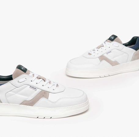 Nerogiardini Sneakers Uomo Blu In Pelle Suola Bianca Scarpa Lacci Suola in Gomma Autunno Inverno 2022/2023 I202591U