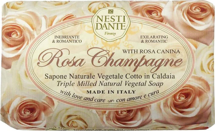 Nesti Dante Rosa Champagna Sapone (aroma Rosa Canina) 150 Gr Saponetta Profumata 100% Biodegradabile Made In Italy Bellezza/Bagno e corpo/Detergenti per il corpo/Saponette Tiziana non solo gioielli - Civitanova Marche, Commerciovirtuoso.it