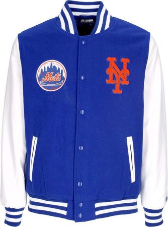NEW-ERA-Giubbotto-College-Uomo-Mlb-Wordmark-Varsity-Jacket-Neymet-Bright-Royal-da-uomo