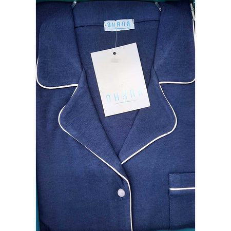 Pigiama Autunno/Inverno Donna Ohana Interlock aperto 100% Cotone