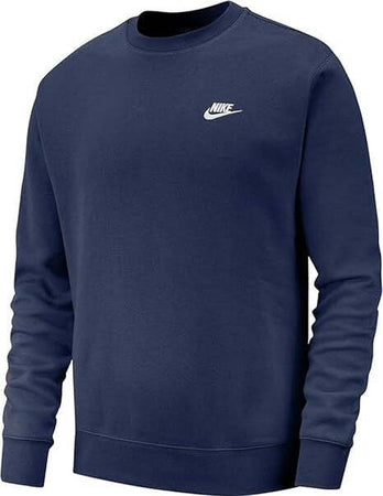 Nike-BV2662-410-M-NSW-Club-CRW-BB-Maglia-Lunga-Uomo-Midnight-Navy/White