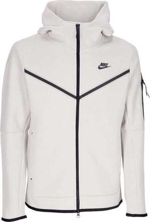 Nike-Felpa-Leggera-Cappuccio-Zip-Uomo-Sportswear-Tech-Fleece-Hoodie-Light-Bone/black-da-uomo