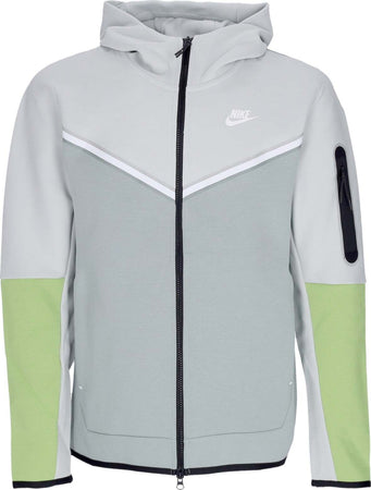 Nike-Felpa-Leggera-Cappuccio-Zip-Uomo-Sportswear-Tech-Fleece-Hoodie-Light-Silver/dusty-Sage/white-da-uomo