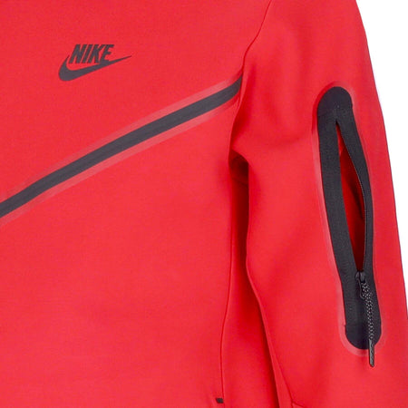 Nike-Felpa-Leggera-Cappuccio-Zip-Uomo-Sportswear-Tech-Fleece-Hoodie-University-Red/black-da-uomo