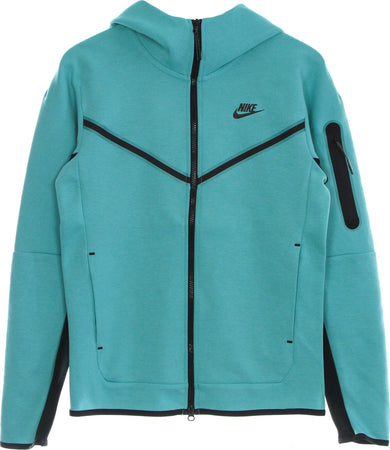 Nike-Felpa-Leggera-Cappuccio-Zip-Uomo-Sportswear-Tech-Fleece-Hoodie-Washed-Teal/black/black-da-uomo