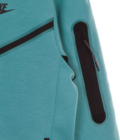 Nike-Felpa-Leggera-Cappuccio-Zip-Uomo-Sportswear-Tech-Fleece-Hoodie-Washed-Teal/black/black-da-uomo