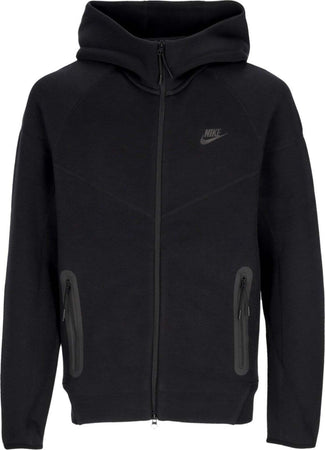 Nike-Felpa-Leggera-Cappuccio-Zip-Uomo-Tech-Fleece-Full-zip-Windrunner-Hoodie-Black/black-da-uomo