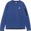 Nike-Felpa-Leggera-Girocollo-Uomo-Sportswear-Tech-Fleece-Dk-Marina-Blue/light-Bone-da-uomo