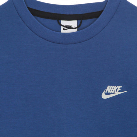 Nike-Felpa-Leggera-Girocollo-Uomo-Sportswear-Tech-Fleece-Dk-Marina-Blue/light-Bone-da-uomo