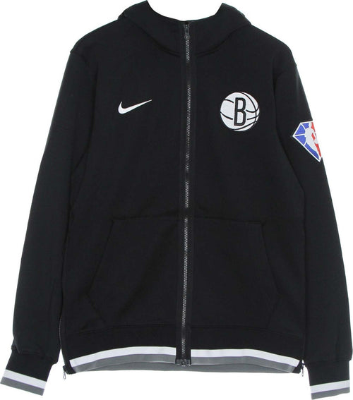 NIKE-NBA-Felpa-Leggera-Cappuccio-Zip-Uomo-Nba-Dri-Fit-Showtime-Full-Zip-Hood-Bronet-Black/white/dark-Steel-Grey/white-da-uomo