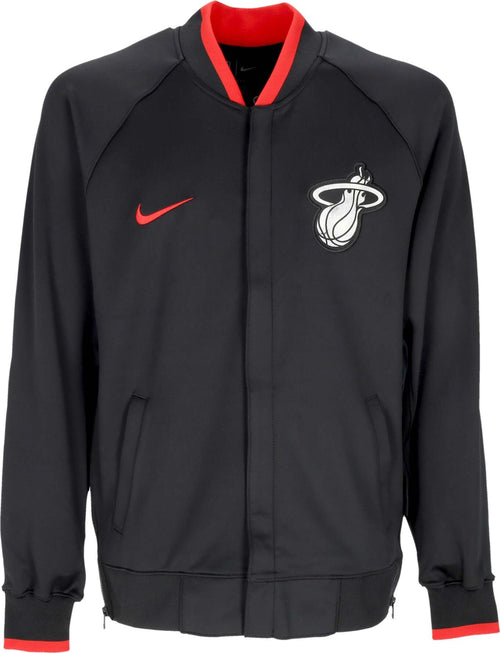NIKE-NBA-Felpa-Leggera-College-Uomo-Nba-City-Edition-Dri-fit-Showtime-L/s-Full-zip-Jacket-Miahea-Black/fit-Silver/university-Red-da-uomo