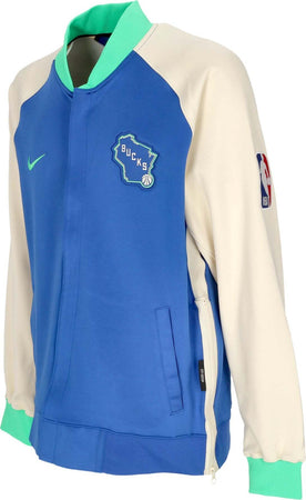NIKE-NBA-Felpa-Leggera-College-Uomo-Nba-City-Edition-Dri-fit-Showtime-L/s-Full-zip-Jacket-Milbuc-Game-Royal/flat-Opal/green-Shock-da-uomo