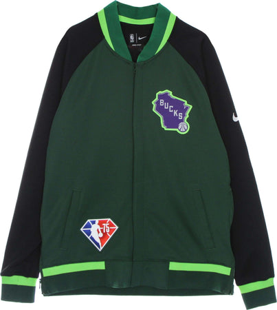 NIKE-NBA-Felpa-Leggera-College-Uomo-Nba-Dri-Fit-Showtime-L/s-Jacket-Milbuc-Fir/black/white-da-uomo