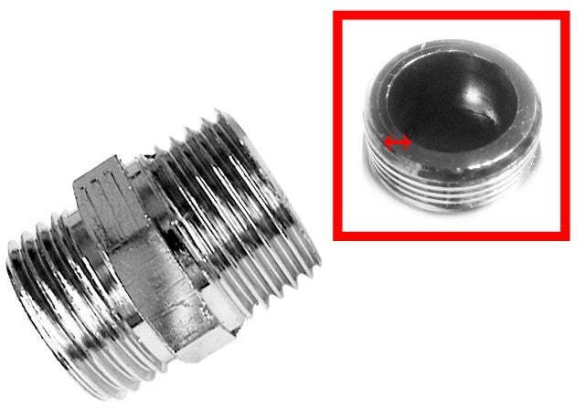 Niplex spessorato, da 3/8 in ottone pesante