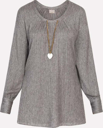 NO-NA'-|-Maglia-motivo-treccia-con-collana
