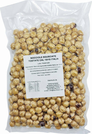 Nocciole Sgusciate Tostate 500gr Cal 13/15 100% Italiane Nocciola Alimentare ideale Come Snack Salutare Nocciole Tipici & Food - Bronte, Commerciovirtuoso.it