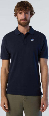 North-Sails-Polo-Uomo-Piquet-di-Cotone-Mezze-Maniche-Logo-Ricamato-Blu