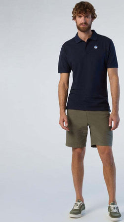 North-Sails-Polo-Uomo-Piquet-di-Cotone-Mezze-Maniche-Logo-Ricamato-Blu