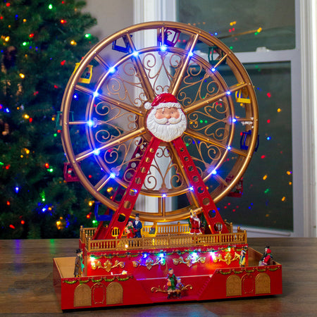 Ruota panoramica gigante decorazione per villaggio di Natale con luci h 49 cm