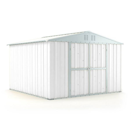 Casetta giardino Box attrezzi in Acciaio Zincato 327x307cm x h2.15m - 145KG - 10,04mq - BIANCO