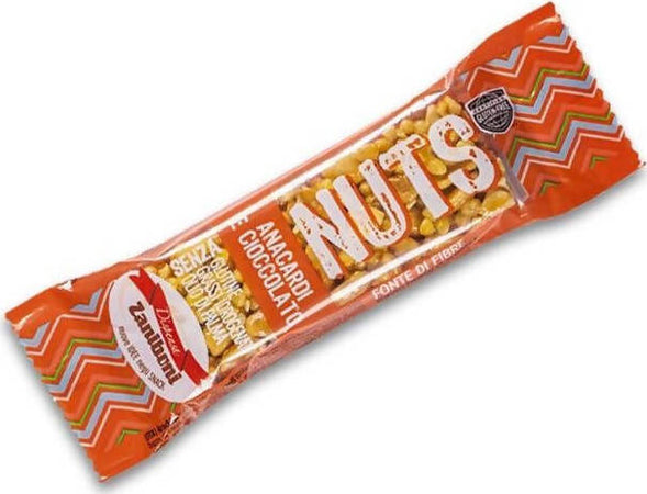 20 pezzi Nuts Barrette con anacardi e cioccolato Dispensa Zaniboni 35 gr, confezione 20 pz barrette ai cereali Non solo caffè online - Albano Laziale, Commerciovirtuoso.it