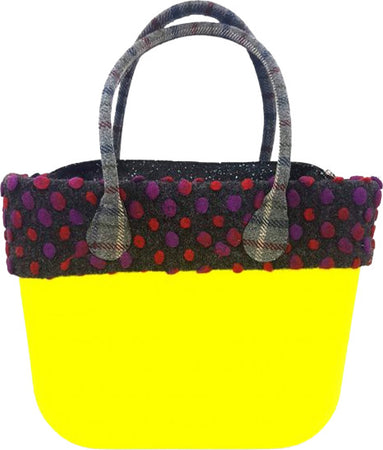 O Bag Bosa Donna Scocca Giallo Fluo Sacca Pois Manici a Quadri Borsa O Bag Reverse Classica Multicolore Invernale Moda/Donna/Borse/Borse a spalla Liquidator Italia - Nicosia, Commerciovirtuoso.it