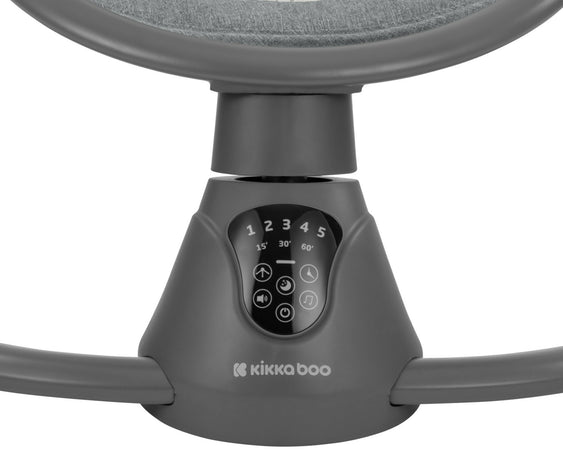 KIKKABOO Sdraietta Dondolo Elettrica Side to Side Swing Twiddle - colore GREY - grigio - Altalena Musicale per Neonati, Sedia a Dondolo con Telecomando, rilassante, calmante
