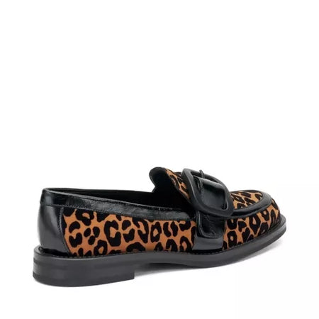 Frau Donna Mocassini in tessuto leo print