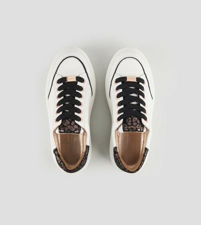 Alexander Smith Lancaster Donna in pelle bianca e tallone in maculato laminato