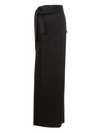 Tom Ford Gonna Extra Lunga in Raso Nero da donna