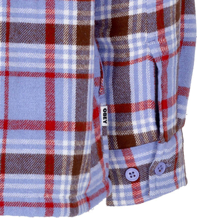 OBEY-Camicia-Imbottita-Uomo-Dom-Shirt-Jacket-Digital-Violet-Multi-da-uomo