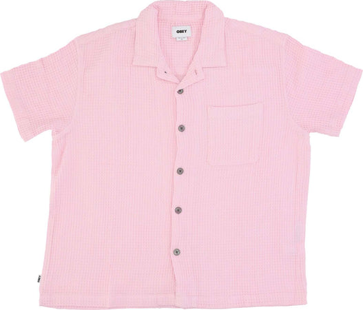OBEY-Camicia-Manica-Corta-Uomo-Balance-Woven-Shirt-Unbleached-da-uomo