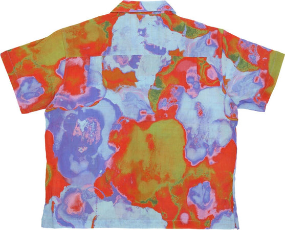 OBEY-Camicia-Manica-Corta-Uomo-Sometimes-Woven-Blue-Multi-da-uomo