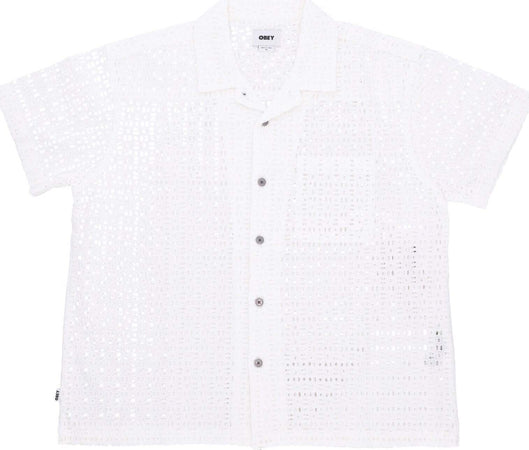 OBEY-Camicia-Manica-Corta-Uomo-Vida-Woven-White-da-uomo
