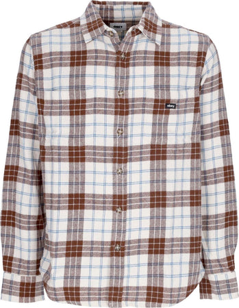 OBEY-Camicia-Manica-Lunga-Uomo-Arnold-Woven-L/s-Unbleached-Multi-da-uomo
