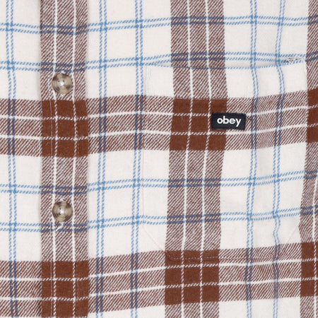 OBEY-Camicia-Manica-Lunga-Uomo-Arnold-Woven-L/s-Unbleached-Multi-da-uomo