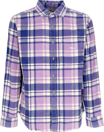 OBEY-Camicia-Manica-Lunga-Uomo-Benny-Cord-Woven-L/s-Purple-Rose-Multi-da-uomo