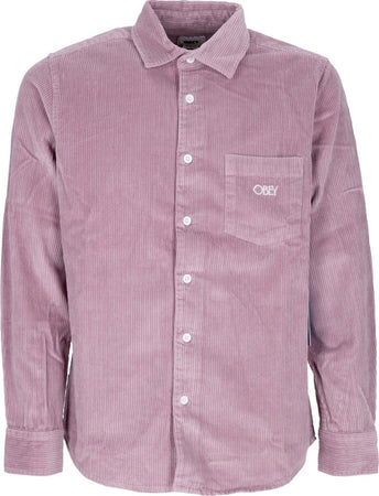 OBEY-Camicia-Manica-Lunga-Uomo-Julian-Woven-L/s-Lilac-Chalk-da-uomo