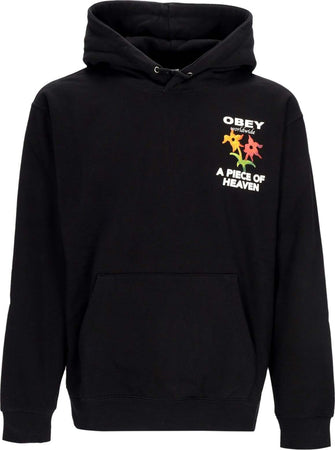 OBEY-Felpa-Cappuccio-Uomo-a-Piece-Of-Heaven-Premium-Hooded-Fleece-Black-da-uomo