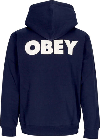 OBEY-Felpa-Cappuccio-Uomo-Bold-Premium-Hooded-Fleece-Academy-Navy-da-uomo
