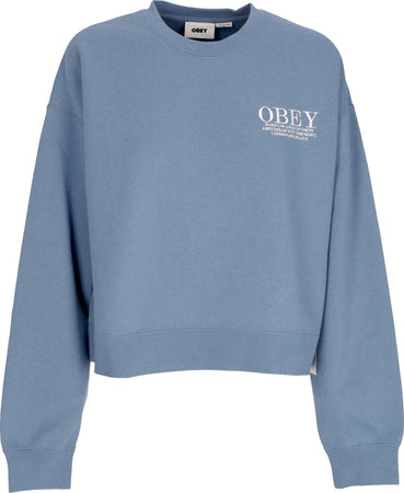 OBEY-Felpa-Girocollo-Donna-W-Cities-Crew-Coronet-Blue-da-donna