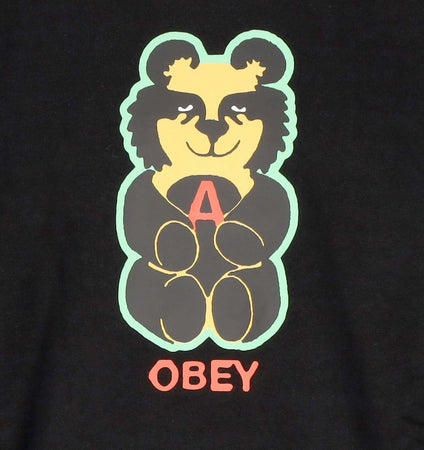 OBEY-Felpa-Girocollo-Uomo-Bear-Icon-Premium-Crew-Fleece-Black-da-uomo