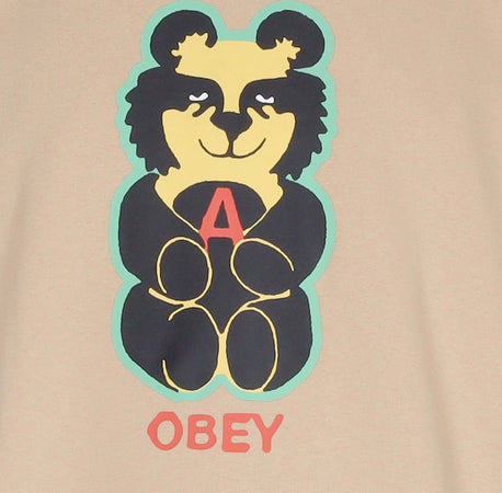 OBEY-Felpa-Girocollo-Uomo-Bear-Icon-Premium-Crew-Fleece-Oat-Milk-da-uomo